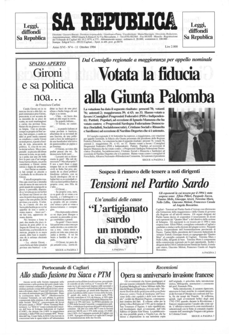 anno 1994 SA REPUBLICA SARDA